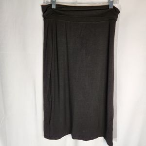 Yansi Fugel Black Pull On Fold Over Waist Band Skirt Size Medium
